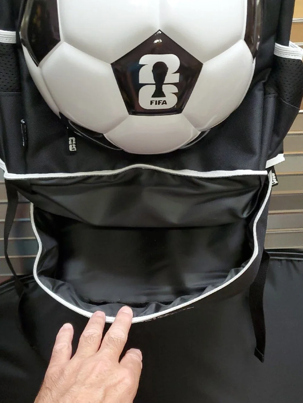 FIFA 26 World Cup Black Soccer Ball Backpack